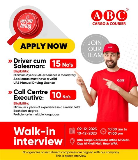 Abc Cargo Courier Jobs In Dubai A Gateway To Exciting Opportunities