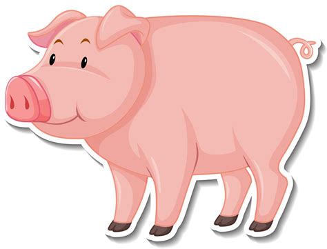 A Cute Pig Cartoon Animal Sticker 2997274 Vector Art At Vecteezy