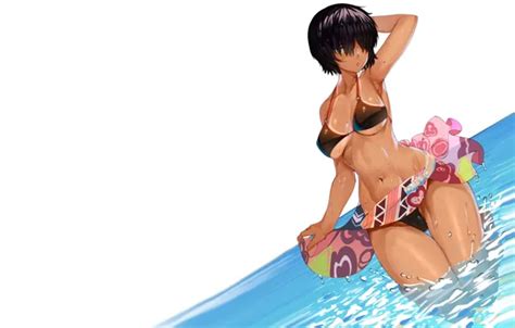 Wallpaper girl hot sexy wet sea ocean boobs anime for mobile and desktop section сэйнэн