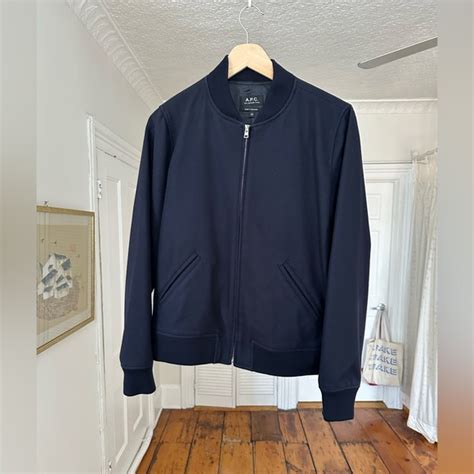 Apc Jackets And Coats Apc Dark Navy Almost Black Wool Bomber