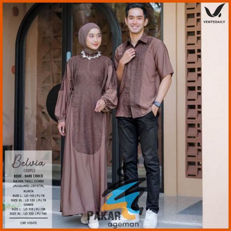 Jual Vente Daily Belvia Couple Gamis Kurta Sarimbit Kondangan Kekinian