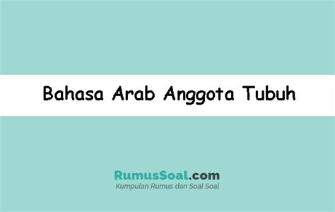 Bahasa Arab Anggota Tubuh Dan Artinya Kepala Kaki Tangan 58464 Hot