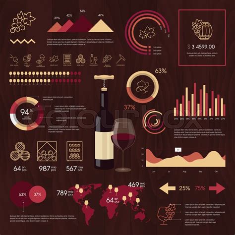 Wine Vector Infographics On Wooden Stock Vector Colourbox