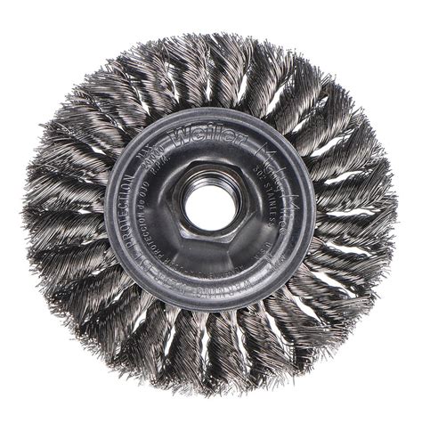 Weiler Twisted Stainless Steel 4 In Dia X 12 In Wd Wire Wheel Brush 1paj593431 Grainger