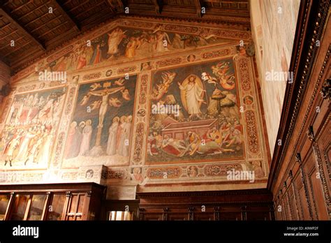 Santa Croce Sacristy Taddeo Gaddi S Crucifixion In Florence Italy Stock