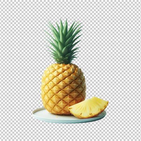 Premium PSD Fresh Pineapple Sliced Isolated Premium Psd