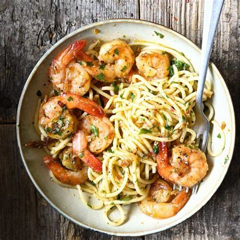 Garlic Butter Shrimp Spaghetti Serving Dumplings