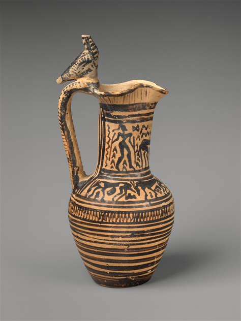 Terracotta Oinochoe Jug Greek Attic Geometric The Metropolitan