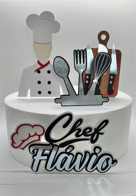 Chef Theme Cake Topper Chef Party Decor Etsy