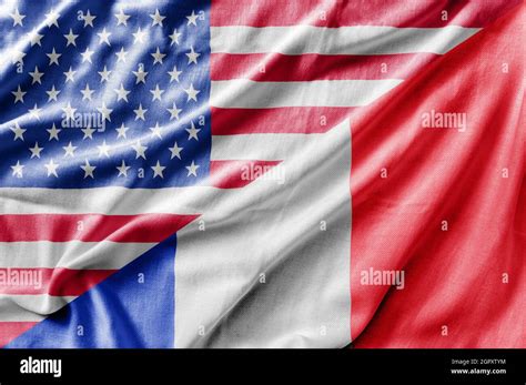 Mixed USA and France flag, three dimensional render Stock Photo - Alamy