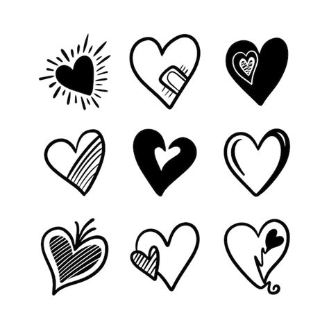 Premium Vector Heart Doodle Love Vector Illustration