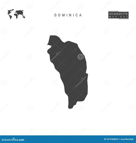 Blank Map Of Dominica. High Quality Map Commonwealth Of Dominica With