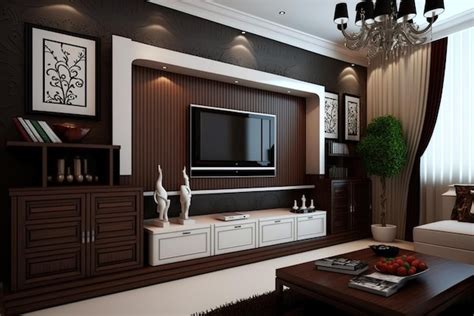 Premium AI Image | Storage for the TV in the Living Room