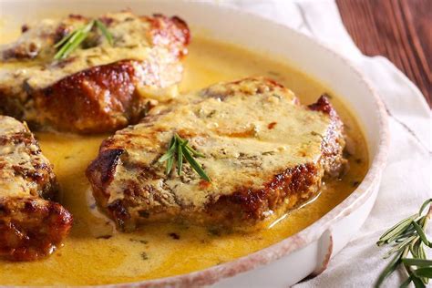 Juicy Skillet Pork Chop Recipe With Rosemary Mustard Cream Sauce Pork