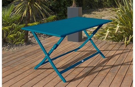 Table Exterieure Pliante Table De Jardin Batang En Aluminium Gris