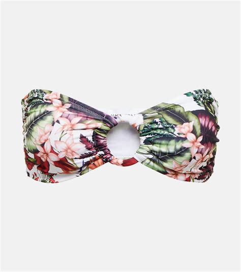 Alexandra Miro Carlotta Printed Bandeau Bikini Top In Green ModeSens