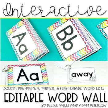 Interactive Word Wall (editable) - Mrs. Wills Kindergarten