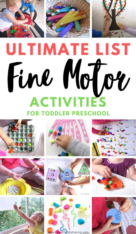 Ultimate List of Fine Motor Skill Activities for Toddlers & Preschoolers