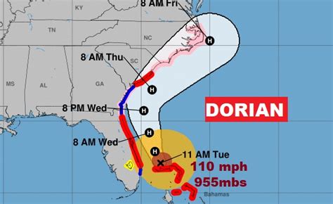 Dorian Now Cat 2 Moving Nw And Growing Larger Hot And Dry Here