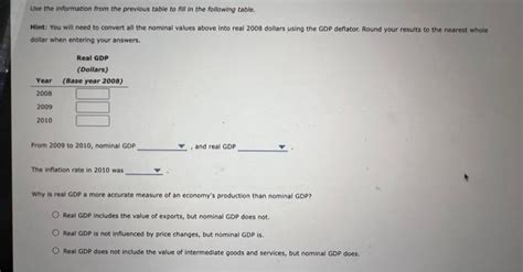 Solved Real Versus Nominal Values And Correcting For Chegg