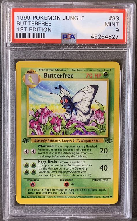 Pokemon Card St Edition Butterfree Psa Mint Jungle Set