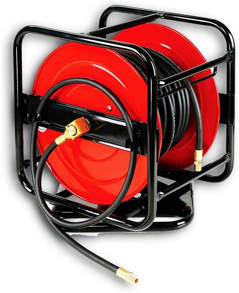 REELWORKS Heavy Duty Pro Level Portable Hand Crank Air Hose Reel 360