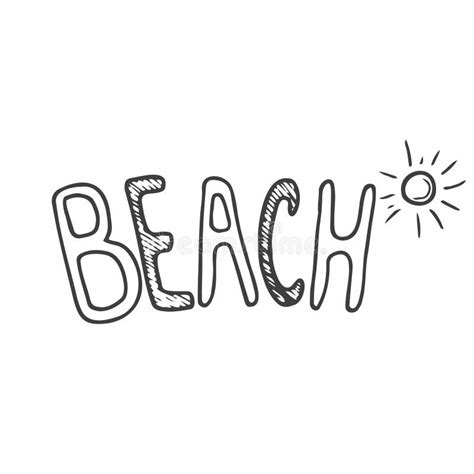 The Word Beach From Bright Letters Summer Vacation At Sea Stock Illustration Illustration Of