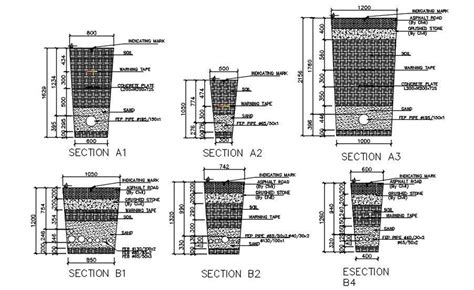 Cross Section Of Electric Manhole In Autocad D Drawing Cad File Dwg