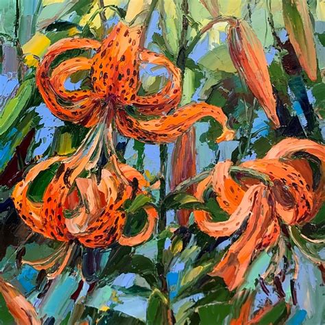 Tiger Lily Painting Flowers Painting Tiger Lily Artwork Orig | Inspire Uplift