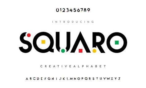 Squaro Abstraites Polices De L Alphabet Moderne Minimal Typographie