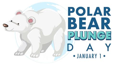 Premium Vector Polar Bear Plunge Day January Icon