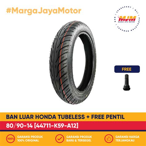 Jual Ban Luar Honda Federal AHM A12 80 90 14 Tubeless Free Pentil