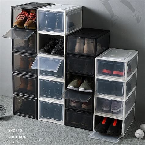 Thick Plastic Sport Jelly Shoes Storage Box Dustproof Transparent