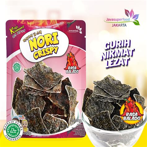 Jual Nori Crispy Seaweed Snack Rumput Laut Halal 30g Rasa Balado Nori