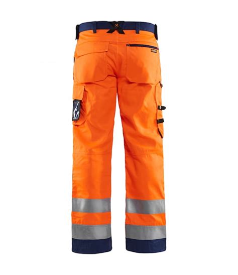 Pantalon Artisan Haute Visibilit Orange Fluo Marine Blaklader