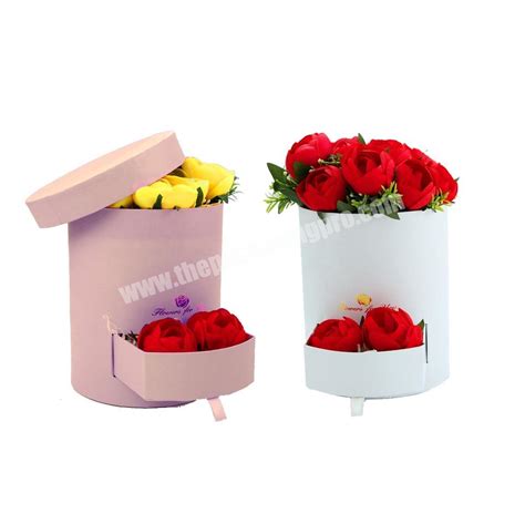 Round Flowerbox Cylinder Gift Cardboard Boxes With Lid Manufacturer