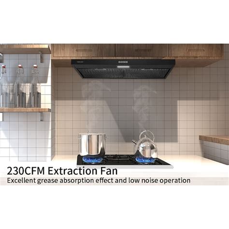 Kahomvis 30 In Ductless 230 Cfm Black Under Cabinet Range Hood With