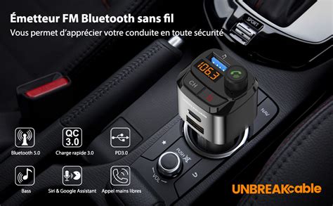 Unbreakcable Fm Transmetteur Bluetooth V Adaptateur Radio Sans Fil