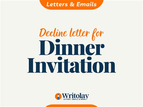 Decline Dinner Invitation Letter Template Writolay