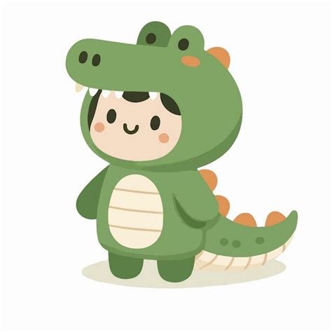 Um Personagem De Desenho Animado Um Dinossauro Verde Nas Costas