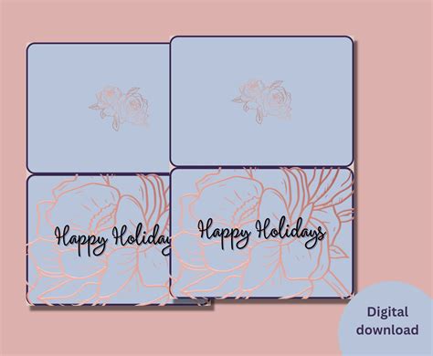 Happy Holidays Cards Printable Happy Holidays Cards Instant - Etsy