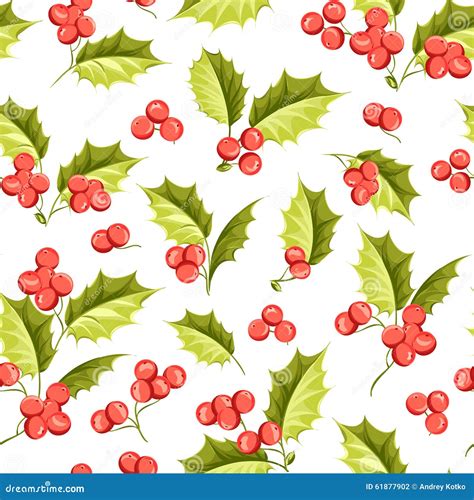 Mistletoe Seamless Pattern Stock Vector Image 61877902