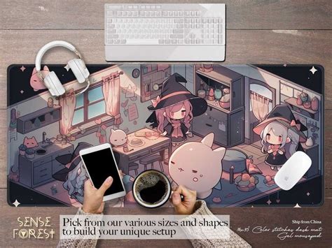 Kawaii Gaming Baby Witch Anime Desk Mat Rgb Cute Witchy Japanese Anime