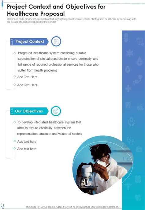 Project Context And Objectives For Healthcare Proposal One Pager Sample