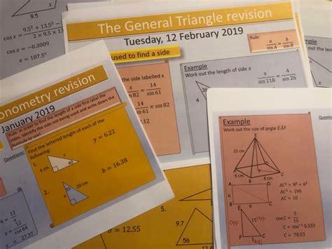 Gcse Pythagoras Trigonometry Revision Lessons Teaching Resources