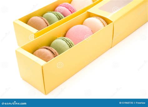 Colorful Macaroons In Boxes Stock Image Image Of Macaroons Flavor