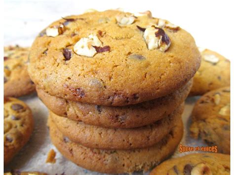 Cookies aux noisettes chocolat et praliné sucreetepices