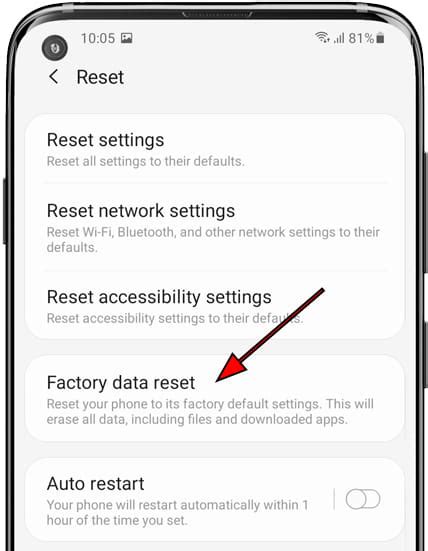 How To Reset Samsung Galaxy A10s Factory Reset