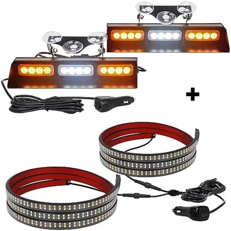 Amazon Xridonsen Pcs Inch Truck Emergency Strobe Lights Strip