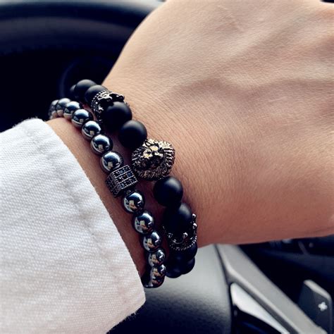 Bracelet Homme Perles En Pierres Bijou Luxe Qualit Tendance